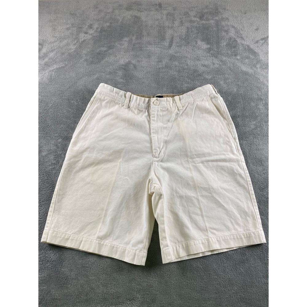 Saltwater Chino Mens 33 Cream Cotton Weathered Flat Front Summer Shorts